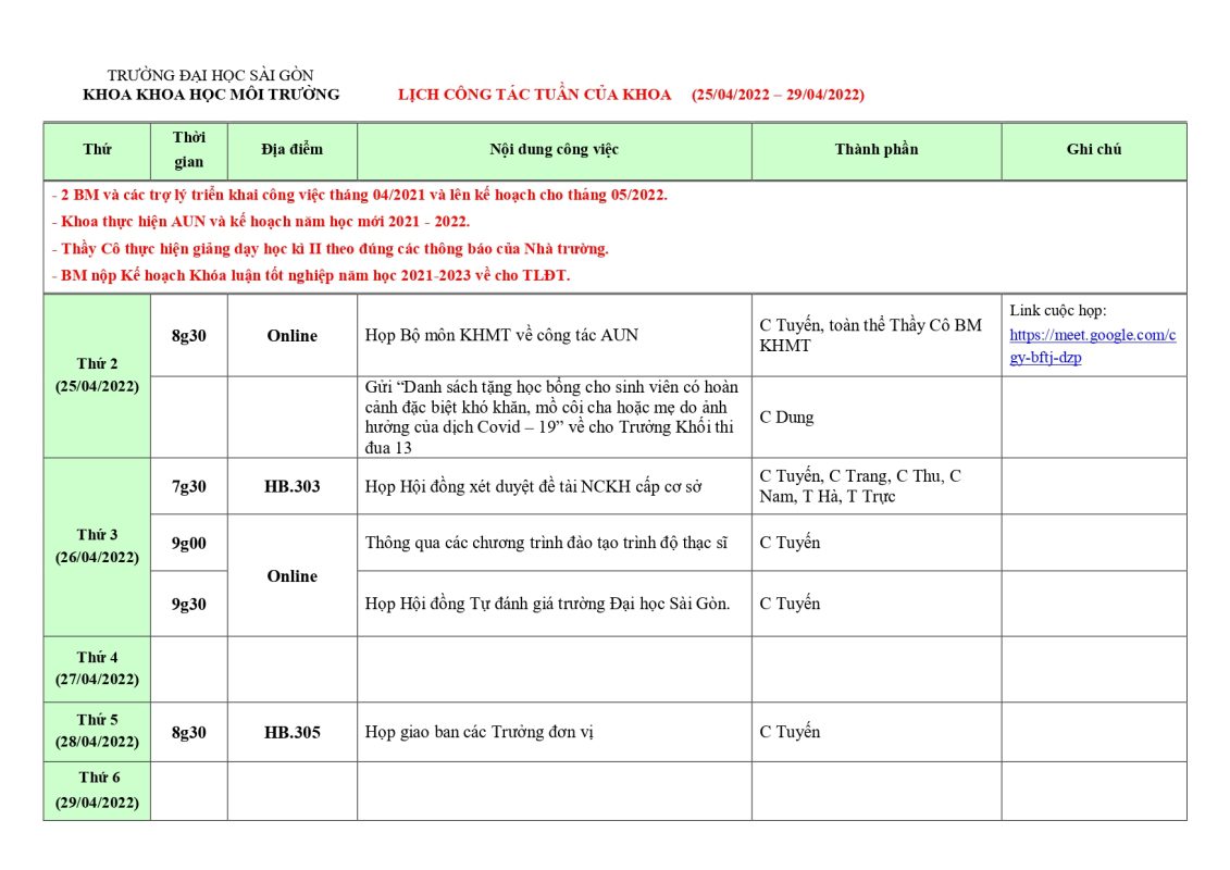 Khoa Giáo dục Mầm non – Trường Đại học Sài Gòn