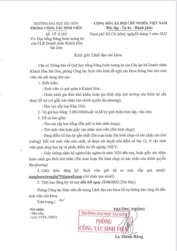 Khoa Giáo dục Mầm non – Trường Đại học Sài Gòn